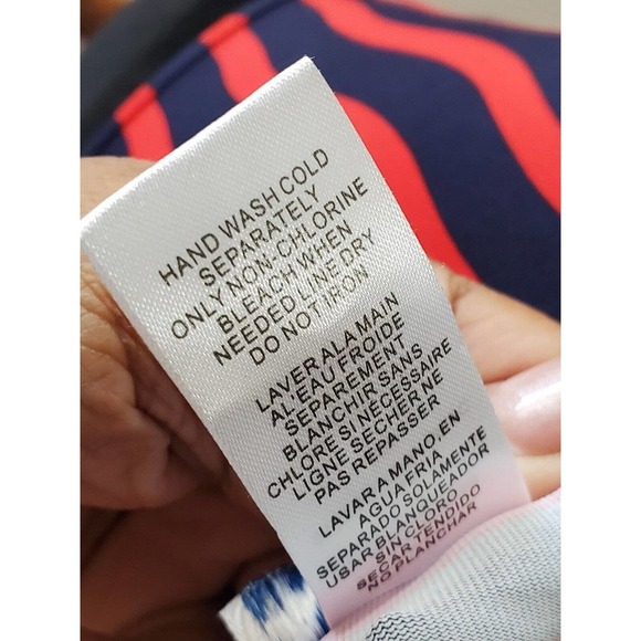 Tommy Bahama Red Navy Blue Sea Swell Split Neck Spa Dress Tassel Ties Size Small - Picture 11 of 13